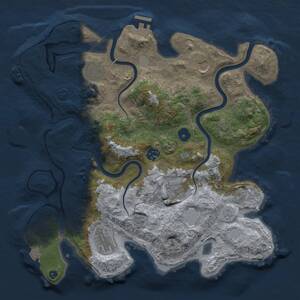 Thumbnail Rust Map: Procedural Map, Size: 3550, Seed: 693611944, 12 Monuments