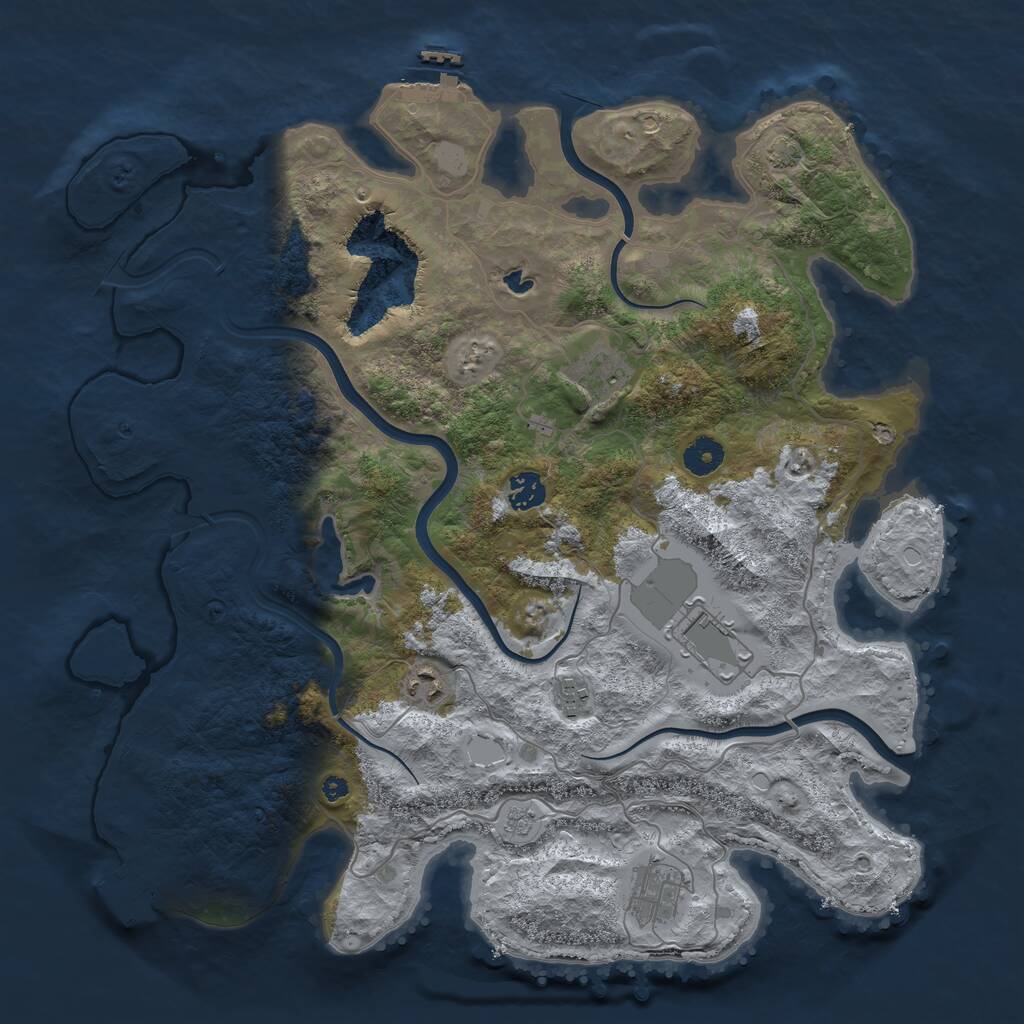 Rust Map: Procedural Map, Size: 4000, Seed: 374952336, 11 Monuments