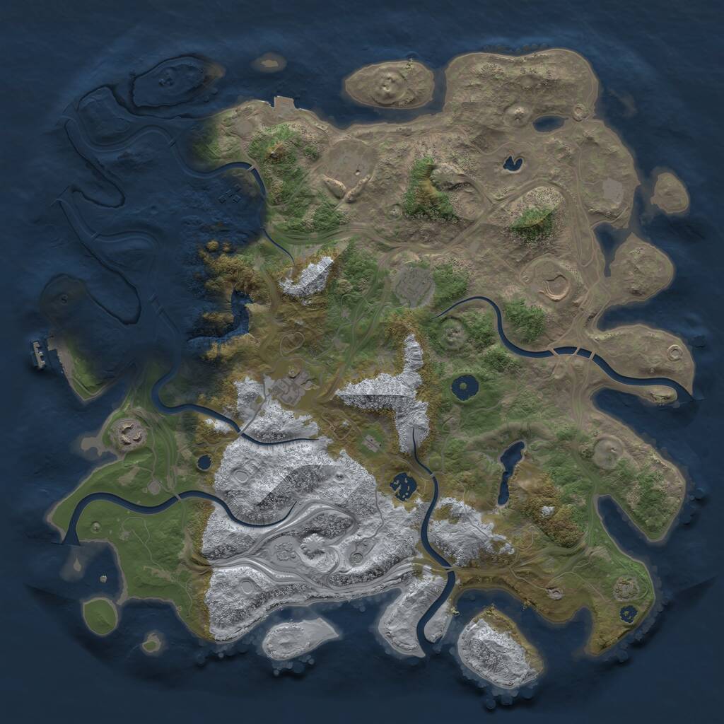 Rust Map: Procedural Map, Size: 4250, Seed: 66247411, 12 Monuments
