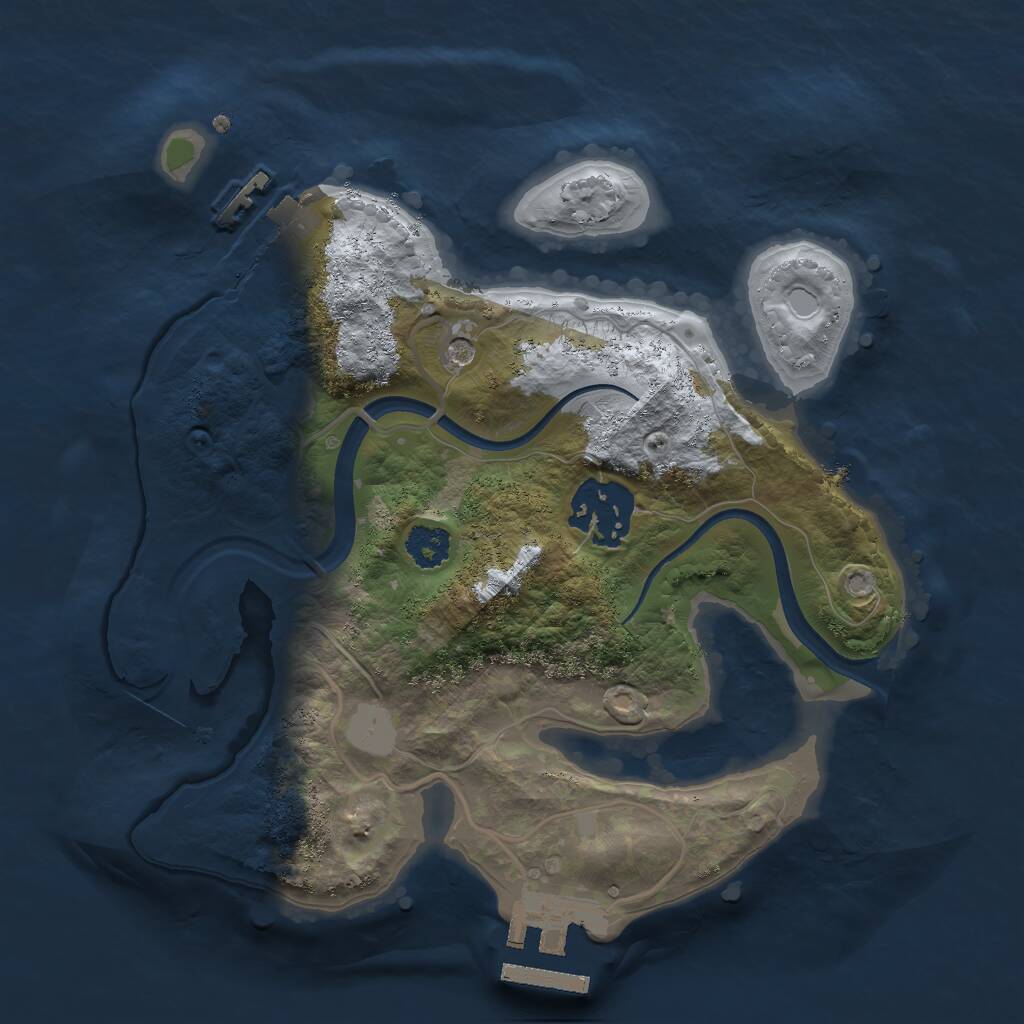 Rust Map: Procedural Map, Size: 2350, Seed: 974392952, 5 Monuments