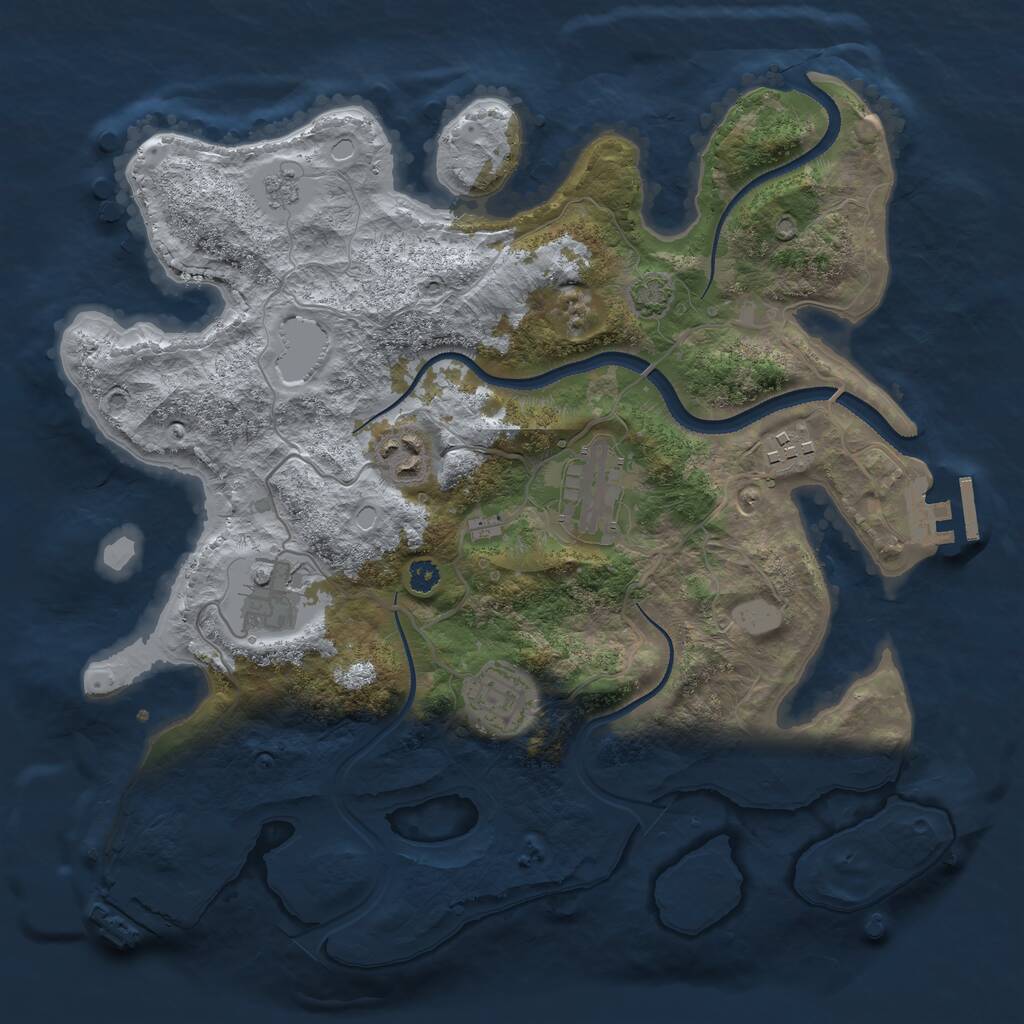 Rust Map: Procedural Map, Size: 3250, Seed: 328267933, 10 Monuments