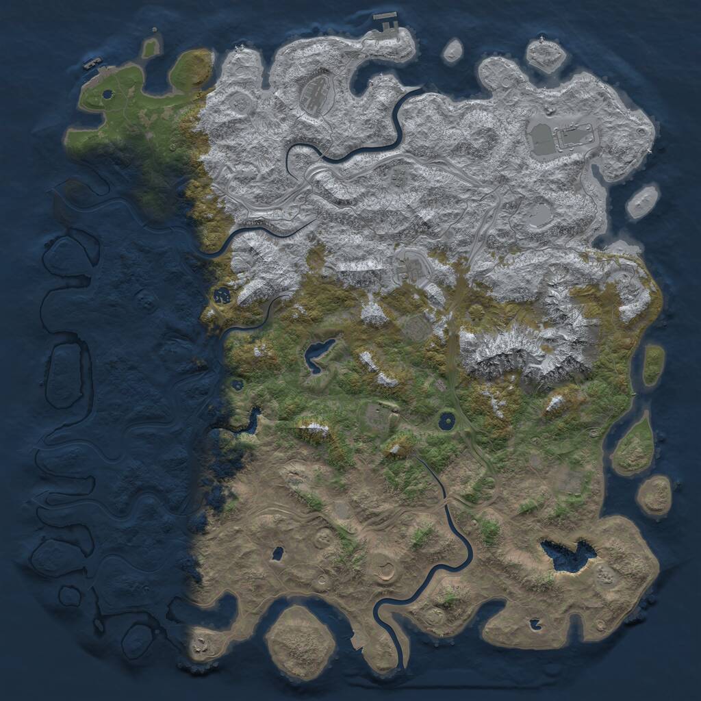 Rust Map: Procedural Map, Size: 6000, Seed: 634196, 17 Monuments