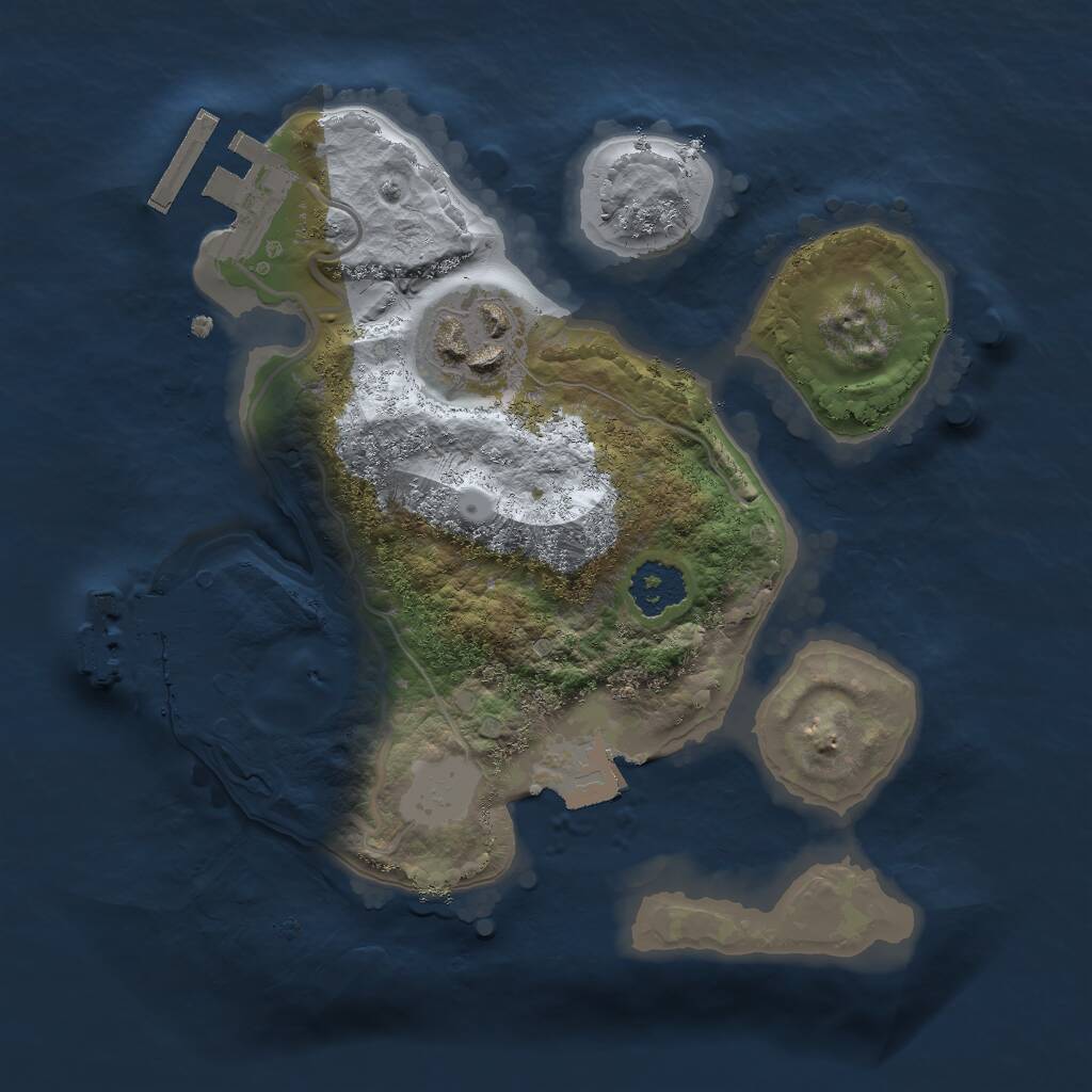 Rust Map: Procedural Map, Size: 2000, Seed: 5212, 4 Monuments