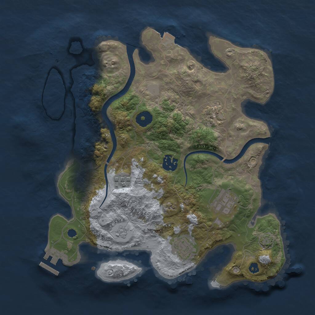 Rust Map: Procedural Map, Size: 3000, Seed: 8976502, 9 Monuments