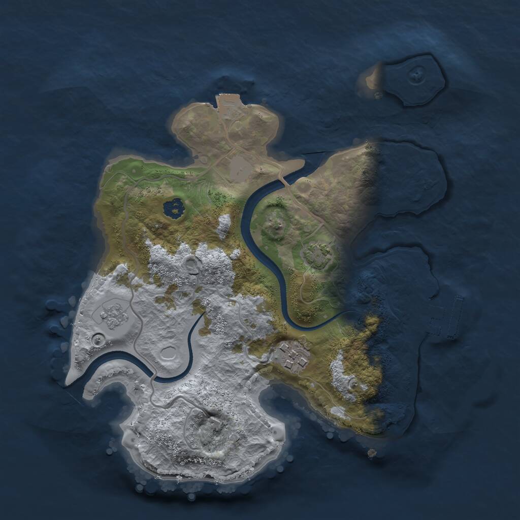 Rust Map: Procedural Map, Size: 2500, Seed: 328271472, 5 Monuments