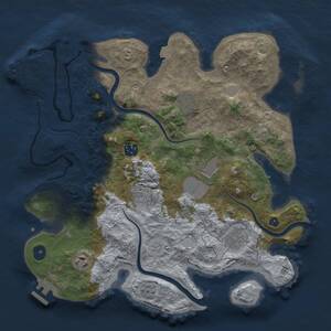 Thumbnail Rust Map: Procedural Map, Size: 3500, Seed: 1899524519, 13 Monuments