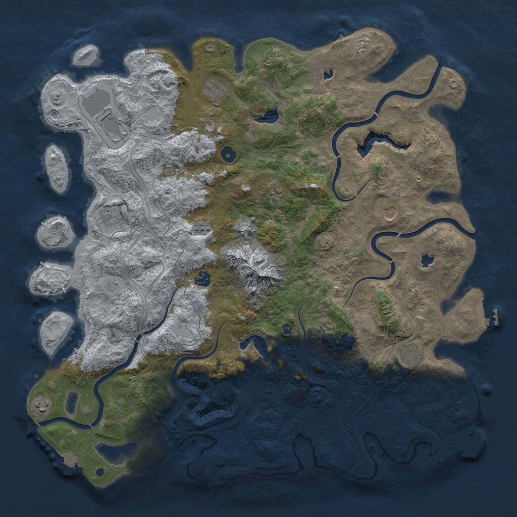Rust Map: Procedural Map, Size: 5000, Seed: 331419, 15 Monuments