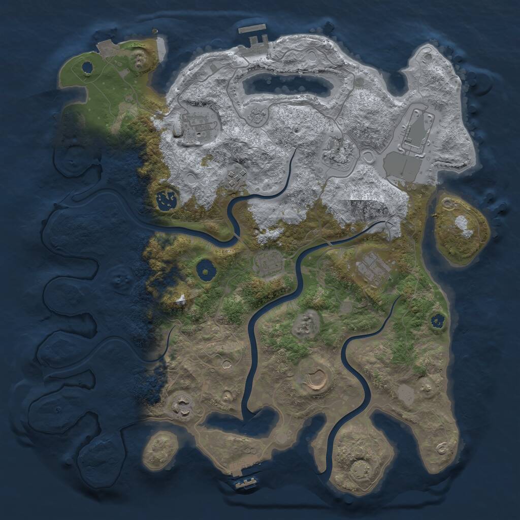Rust Map: Procedural Map, Size: 3800, Seed: 634196, 15 Monuments