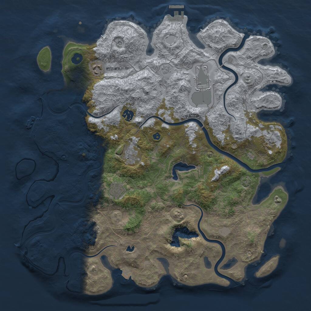 Rust Map: Procedural Map, Size: 4200, Seed: 99343274, 13 Monuments