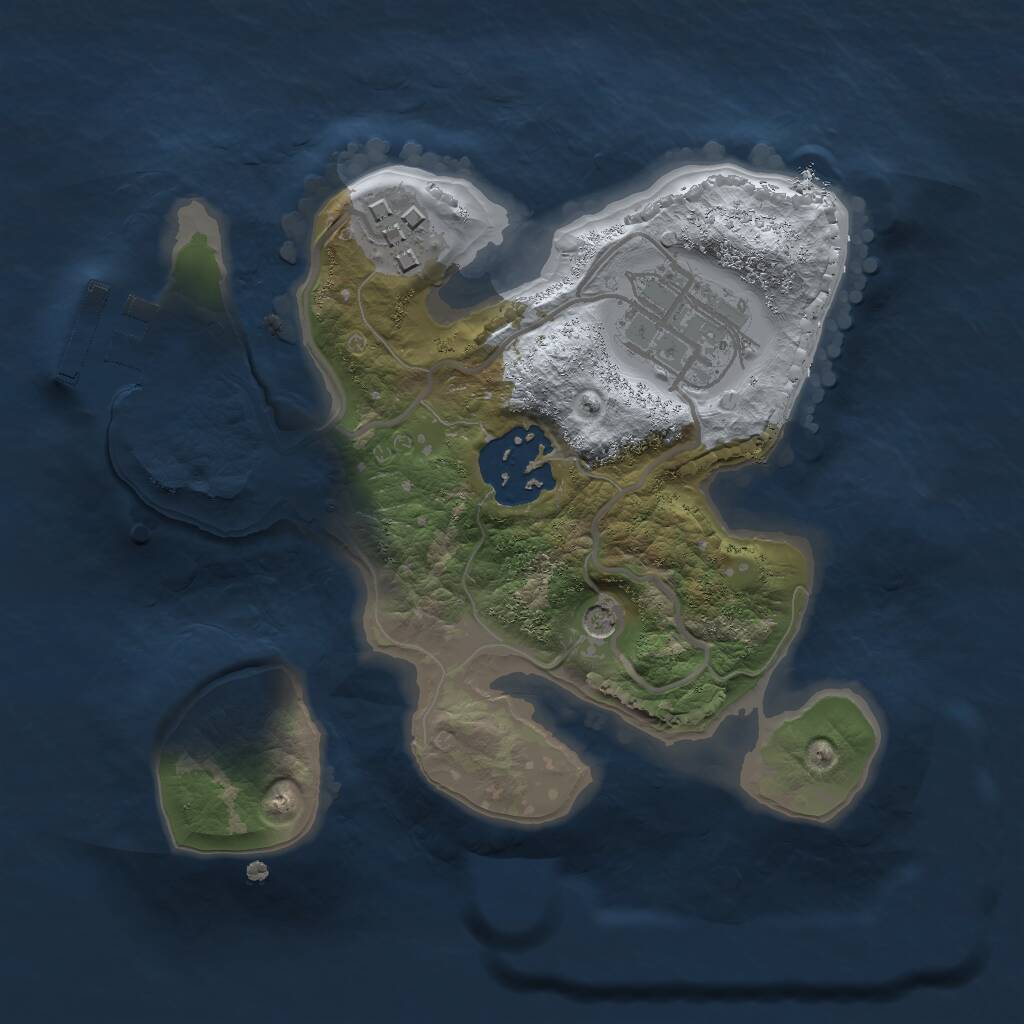 Rust Map: Procedural Map, Size: 2000, Seed: 410204104, 6 Monuments