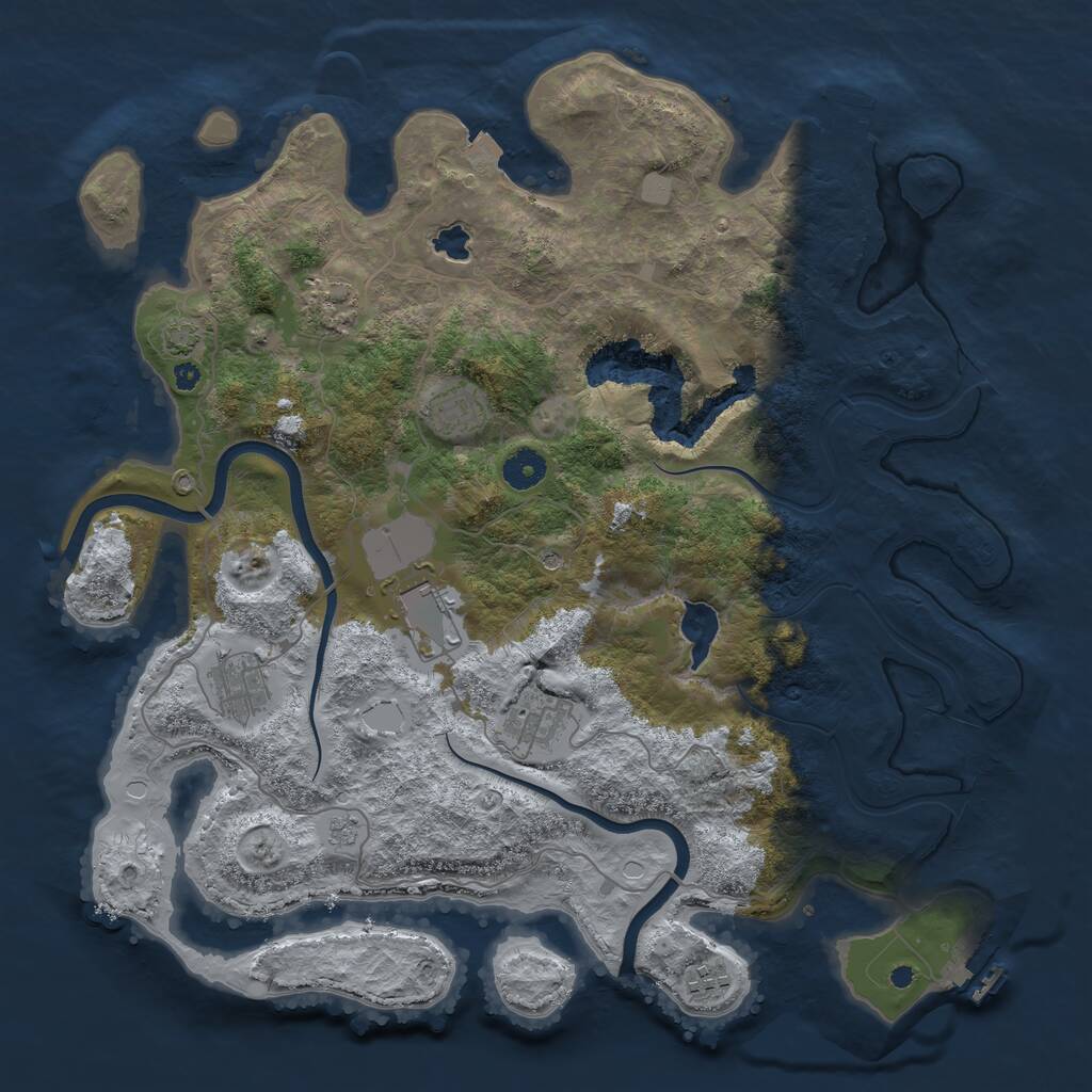 Rust Map: Procedural Map, Size: 4000, Seed: 32125092, 12 Monuments