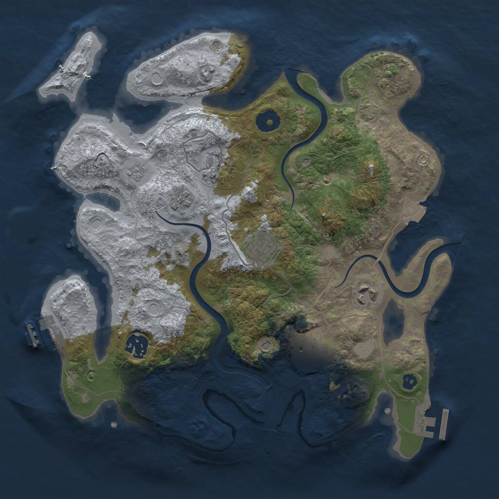 Rust Map: Procedural Map, Size: 3250, Seed: 2049885278, 12 Monuments