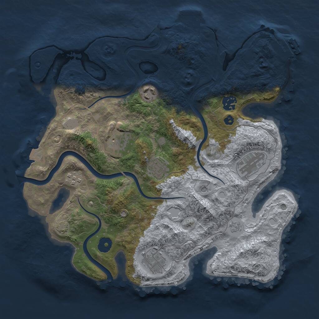 Rust Map: Procedural Map, Size: 3250, Seed: 1113024845, 13 Monuments