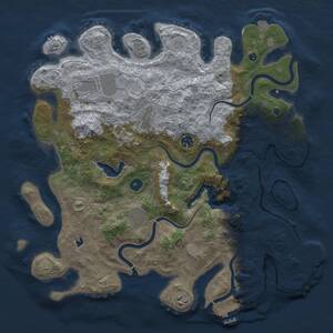 Thumbnail Rust Map: Procedural Map, Size: 4096, Seed: 1885471059, 12 Monuments