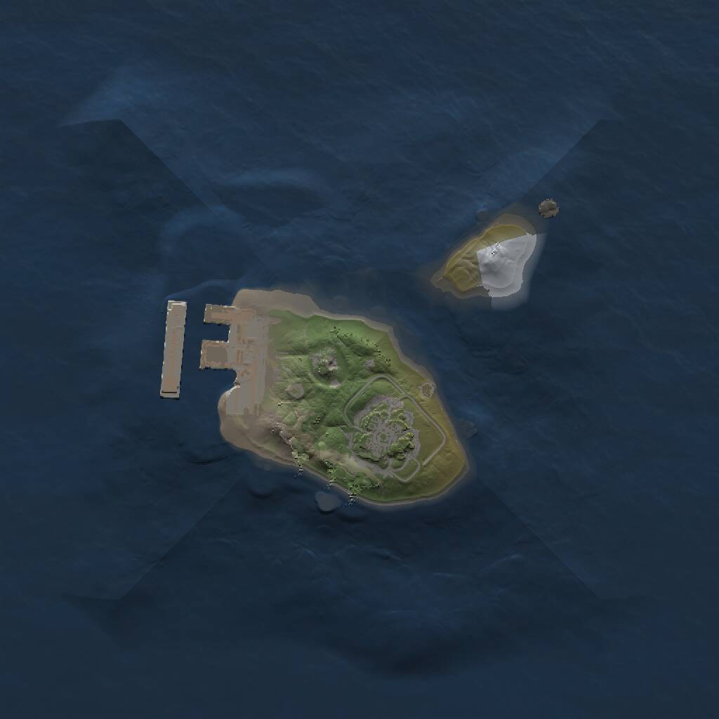 Rust Map: Procedural Map, Size: 1500, Seed: 5435433, 3 Monuments