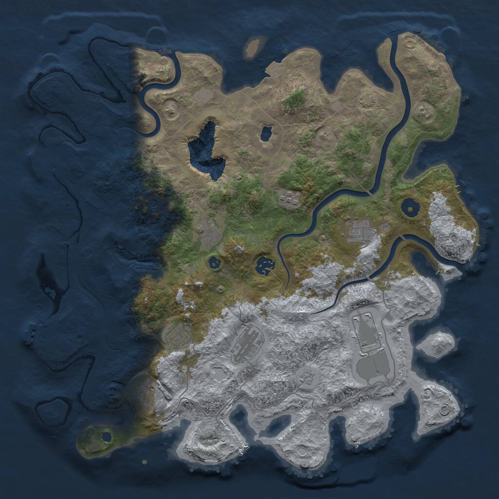 Rust Map: Procedural Map, Size: 4050, Seed: 577008041, 14 Monuments