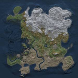 Thumbnail Rust Map: Procedural Map, Size: 3900, Seed: 1960903994, 16 Monuments
