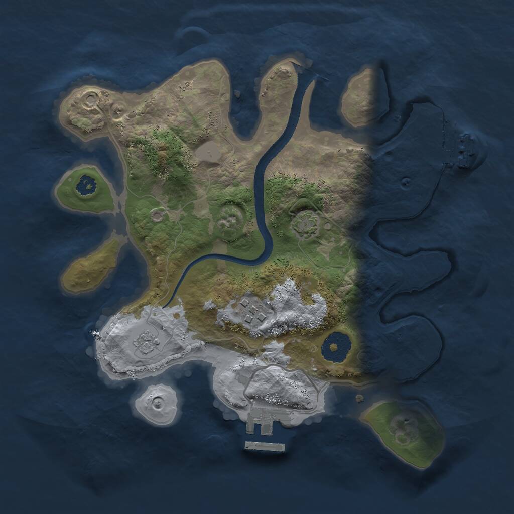 Rust Map: Procedural Map, Size: 2600, Seed: 3000, 6 Monuments