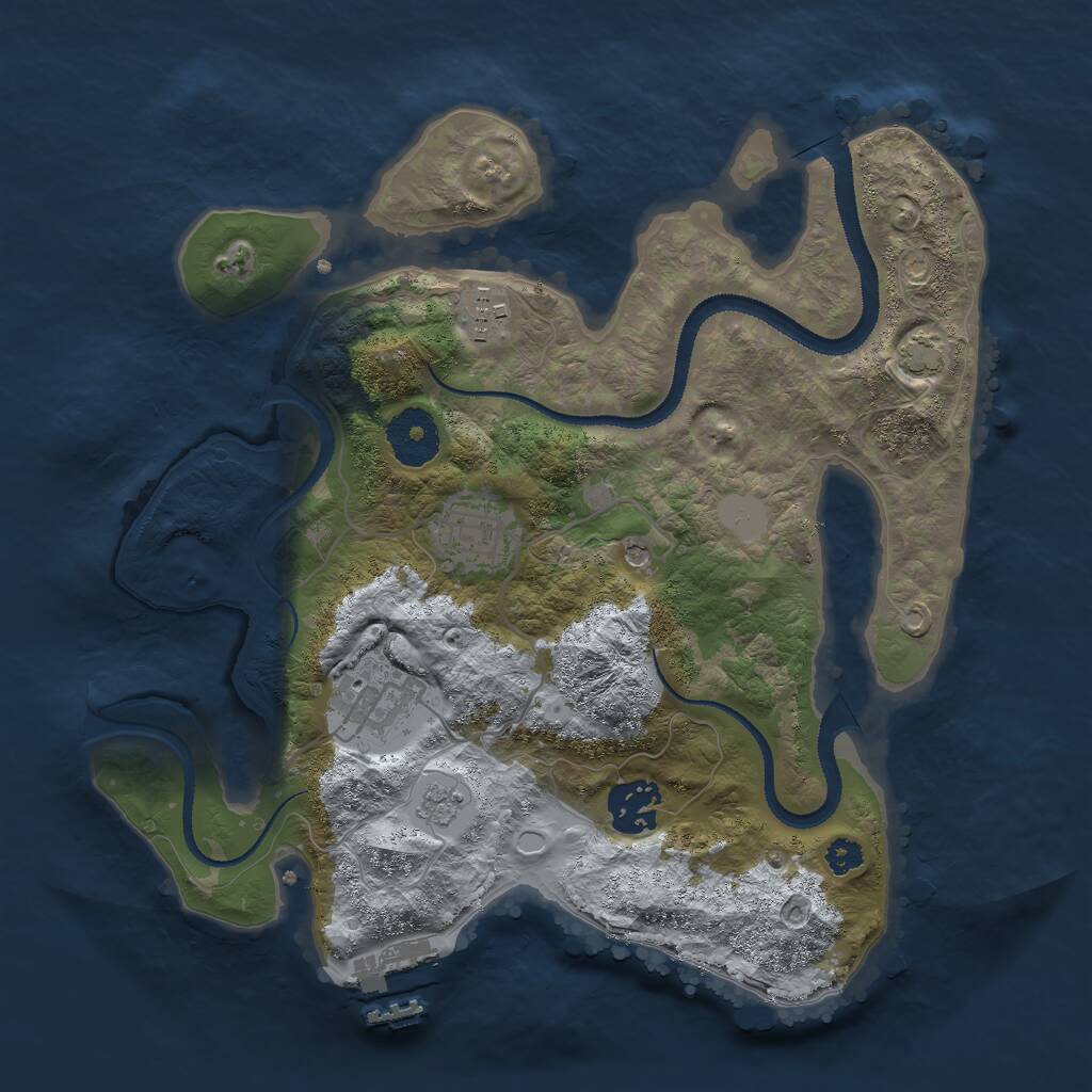 Rust Map: Procedural Map, Size: 3000, Seed: 40469859, 9 Monuments