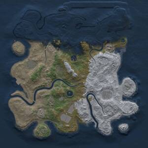Thumbnail Rust Map: Procedural Map, Size: 3700, Seed: 185545880, 13 Monuments