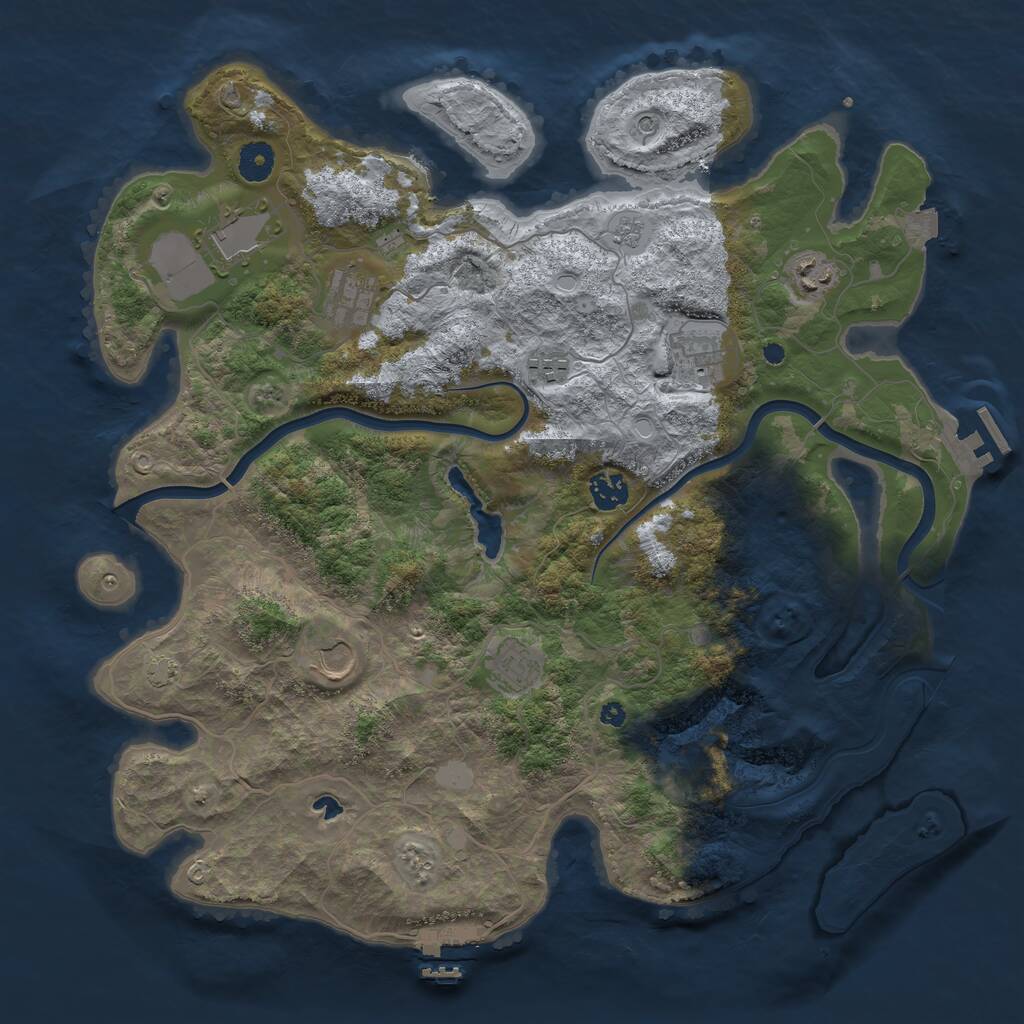 Rust Map: Procedural Map, Size: 4000, Seed: 1716501930, 14 Monuments