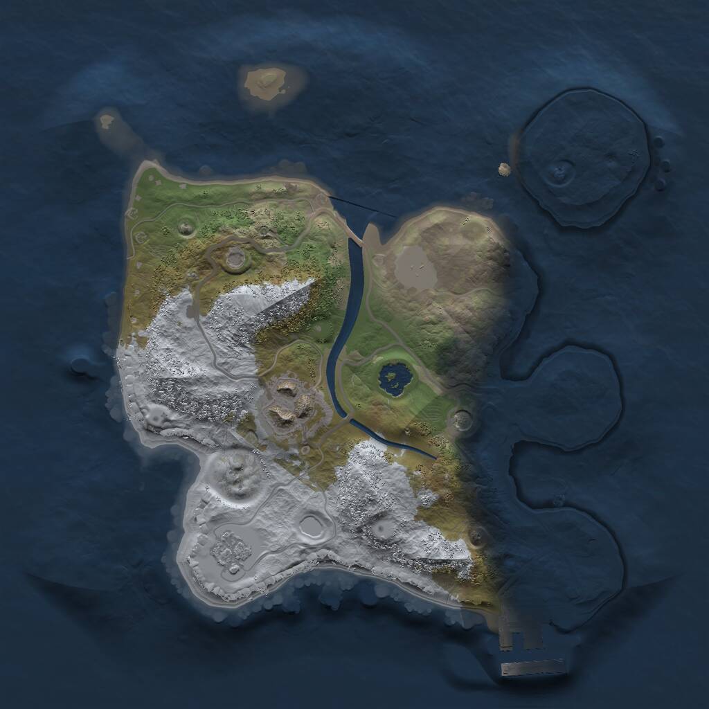 Rust Map: Procedural Map, Size: 2200, Seed: 5598164, 5 Monuments