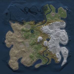 Thumbnail Rust Map: Procedural Map, Size: 3500, Seed: 169819367, 15 Monuments