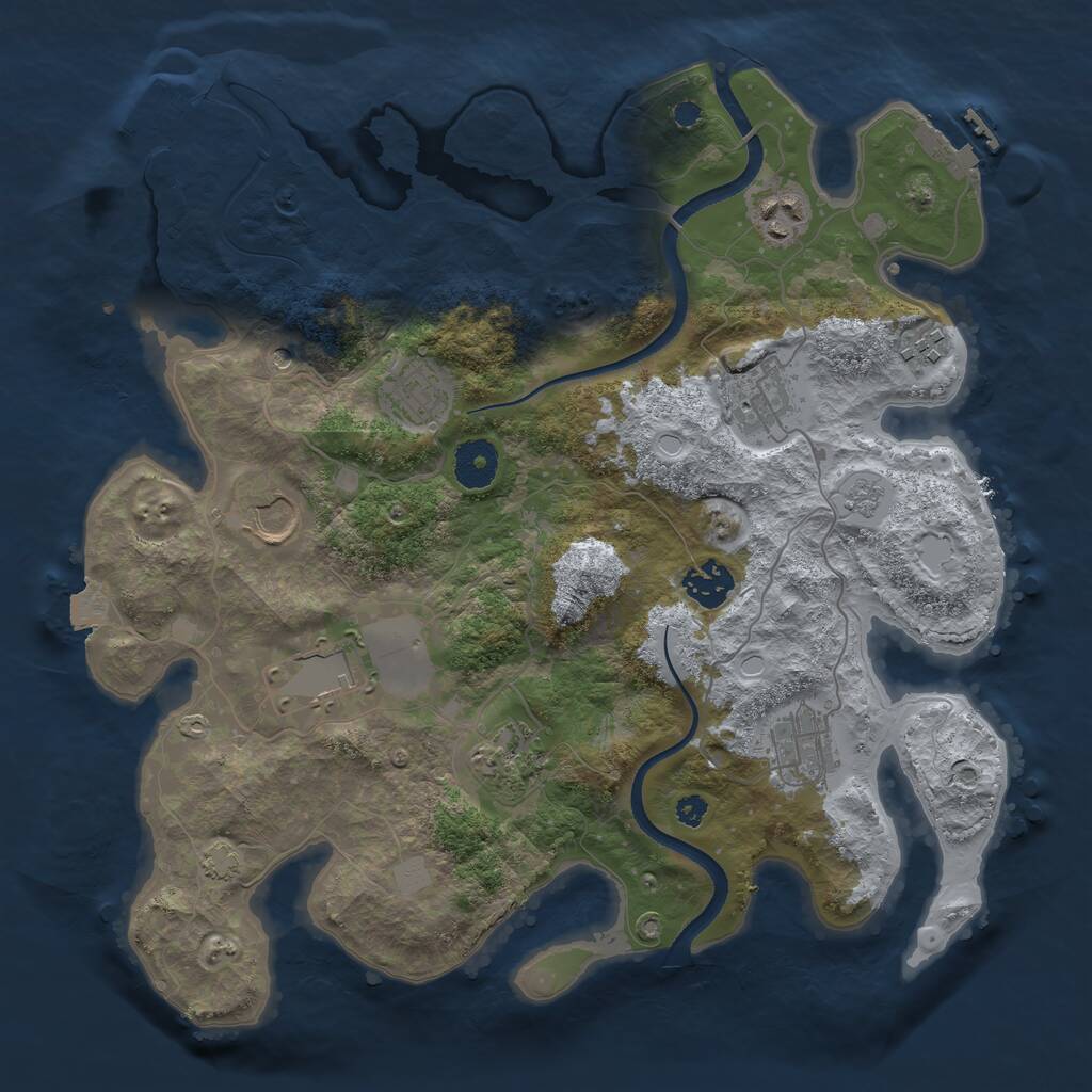 Rust Map: Procedural Map, Size: 3500, Seed: 169819367, 15 Monuments