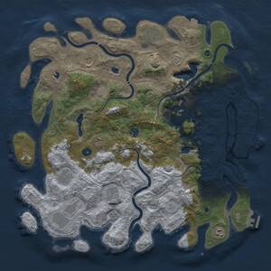 Thumbnail Rust Map: Procedural Map, Size: 4500, Seed: 750212279, 16 Monuments