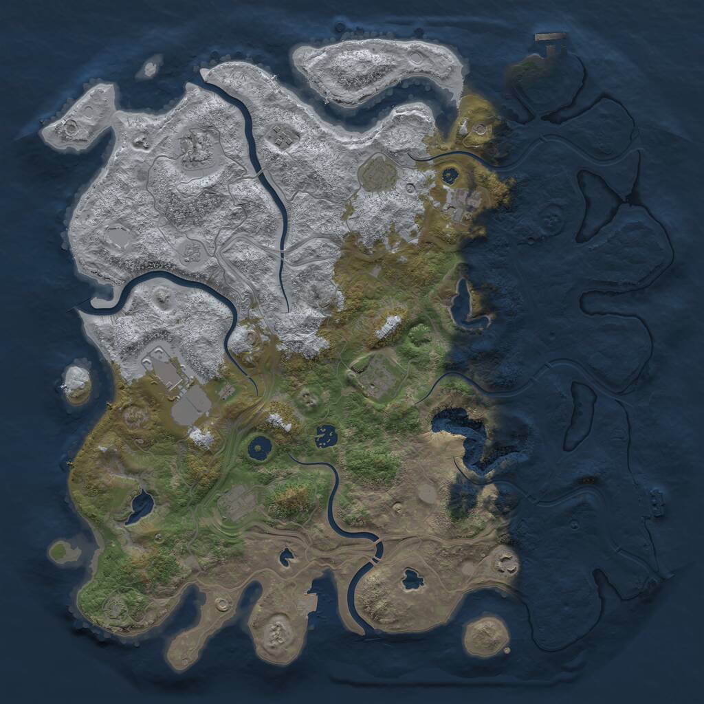 Rust Map: Procedural Map, Size: 4500, Seed: 3754198, 15 Monuments