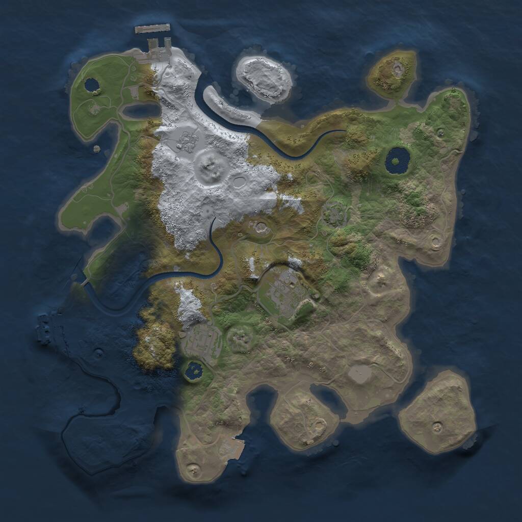 Rust Map: Procedural Map, Size: 3000, Seed: 1595496758, 8 Monuments