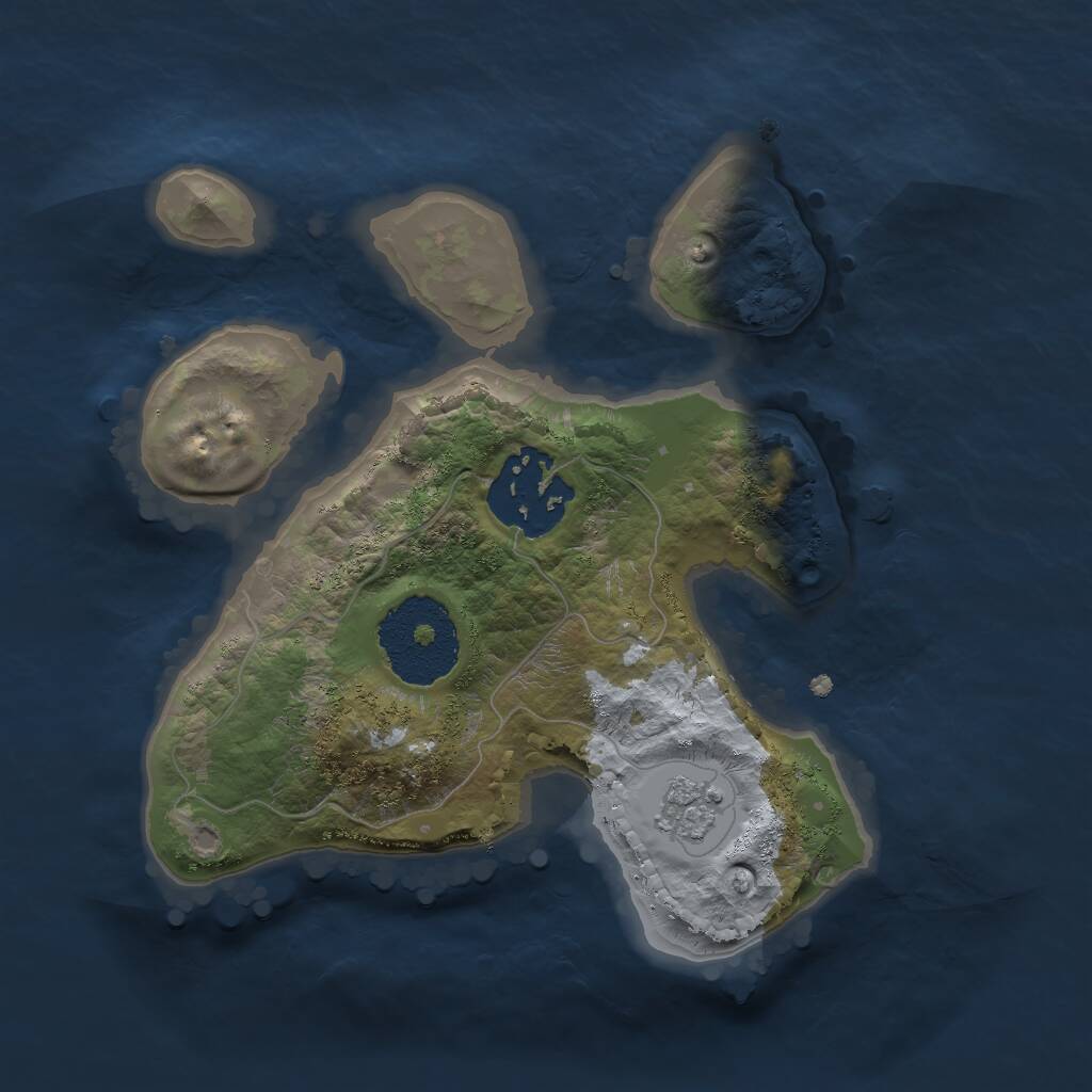 Rust Map: Procedural Map, Size: 2000, Seed: 629163497, 3 Monuments