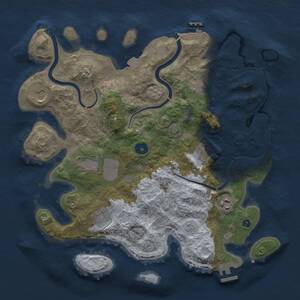 Thumbnail Rust Map: Procedural Map, Size: 3600, Seed: 308, 12 Monuments