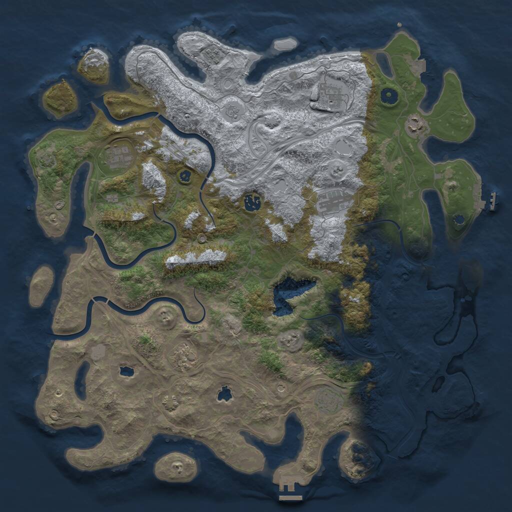 Rust Map: Procedural Map, Size: 4500, Seed: 415411, 14 Monuments