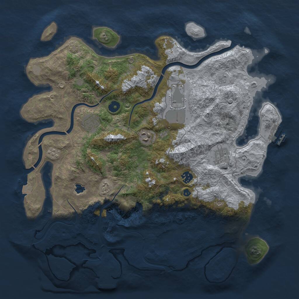 Rust Map: Procedural Map, Size: 4000, Seed: 2803, 12 Monuments