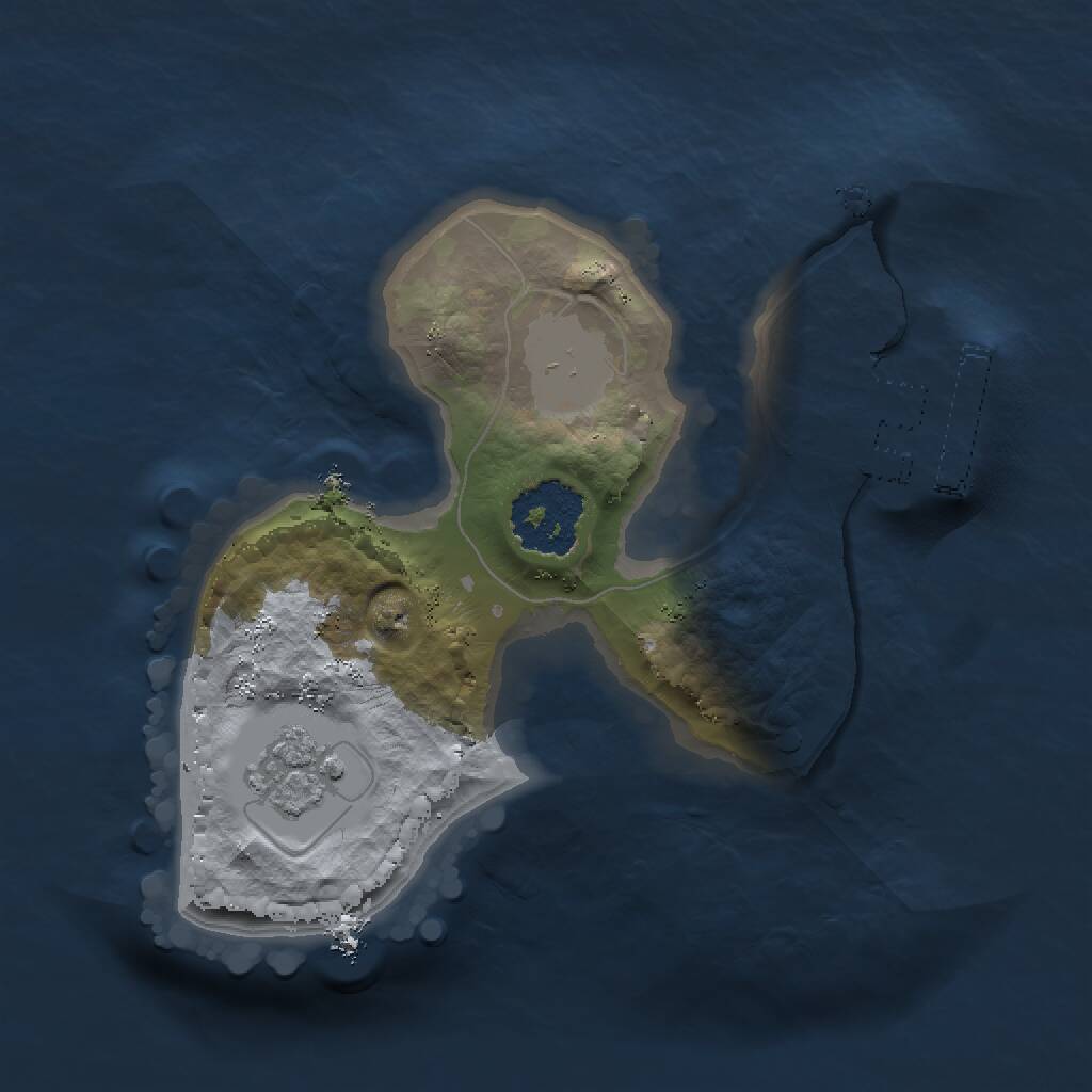 Rust Map: Procedural Map, Size: 1500, Seed: 12412323, 3 Monuments