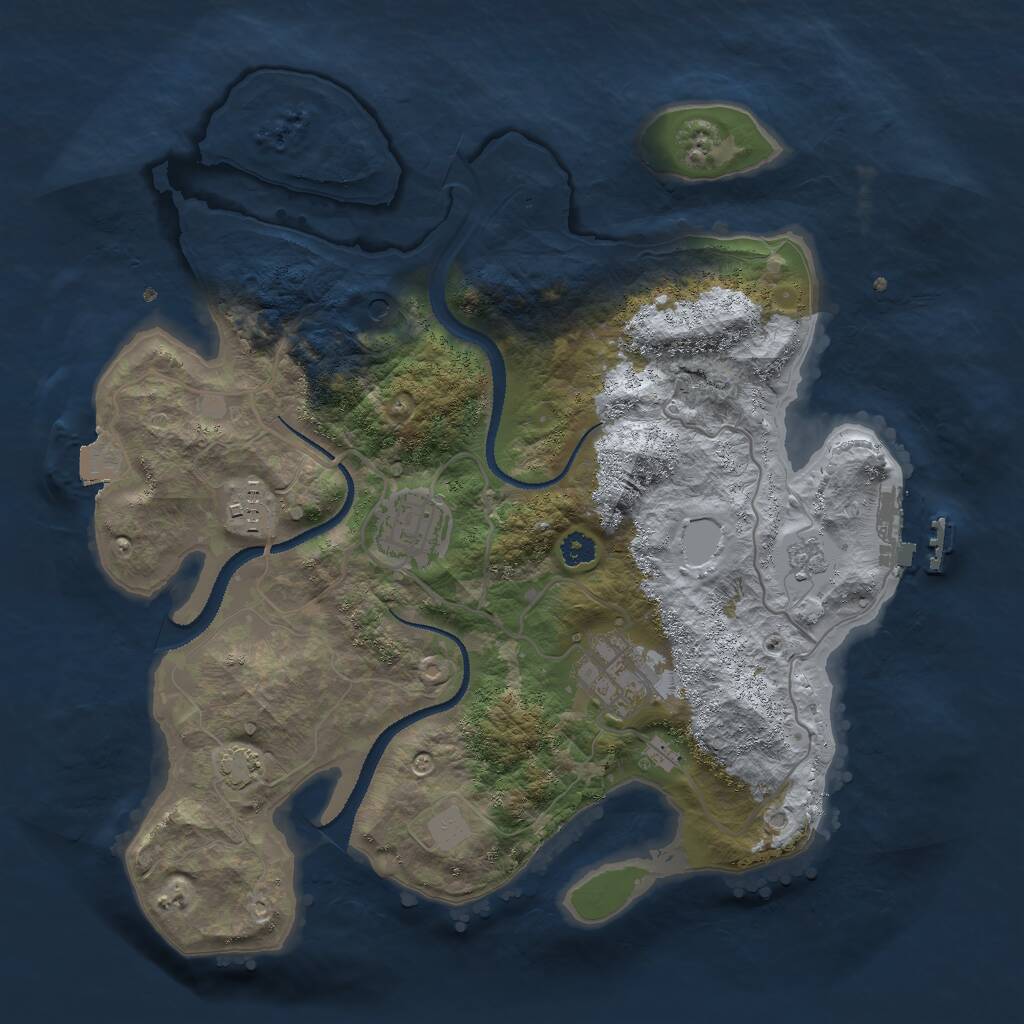 Rust Map: Procedural Map, Size: 3000, Seed: 169819367, 8 Monuments