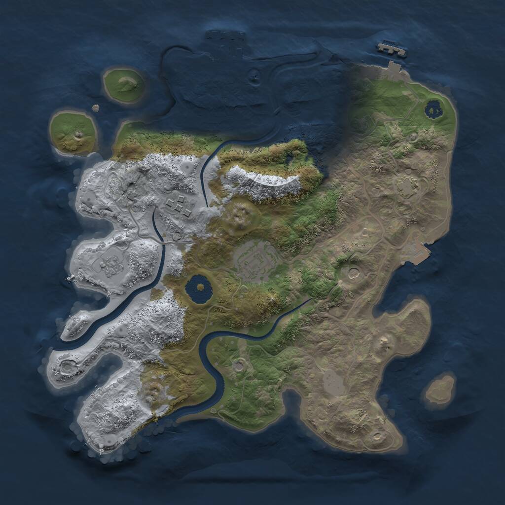 Rust Map: Procedural Map, Size: 2800, Seed: 2438, 8 Monuments