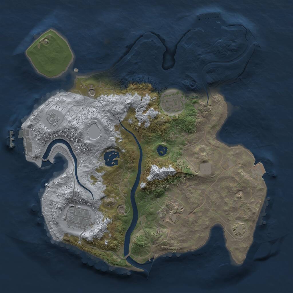 Rust Map: Procedural Map, Size: 2750, Seed: 27, 10 Monuments