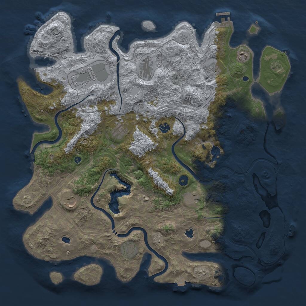 Rust Map: Procedural Map, Size: 4500, Seed: 756819, 16 Monuments
