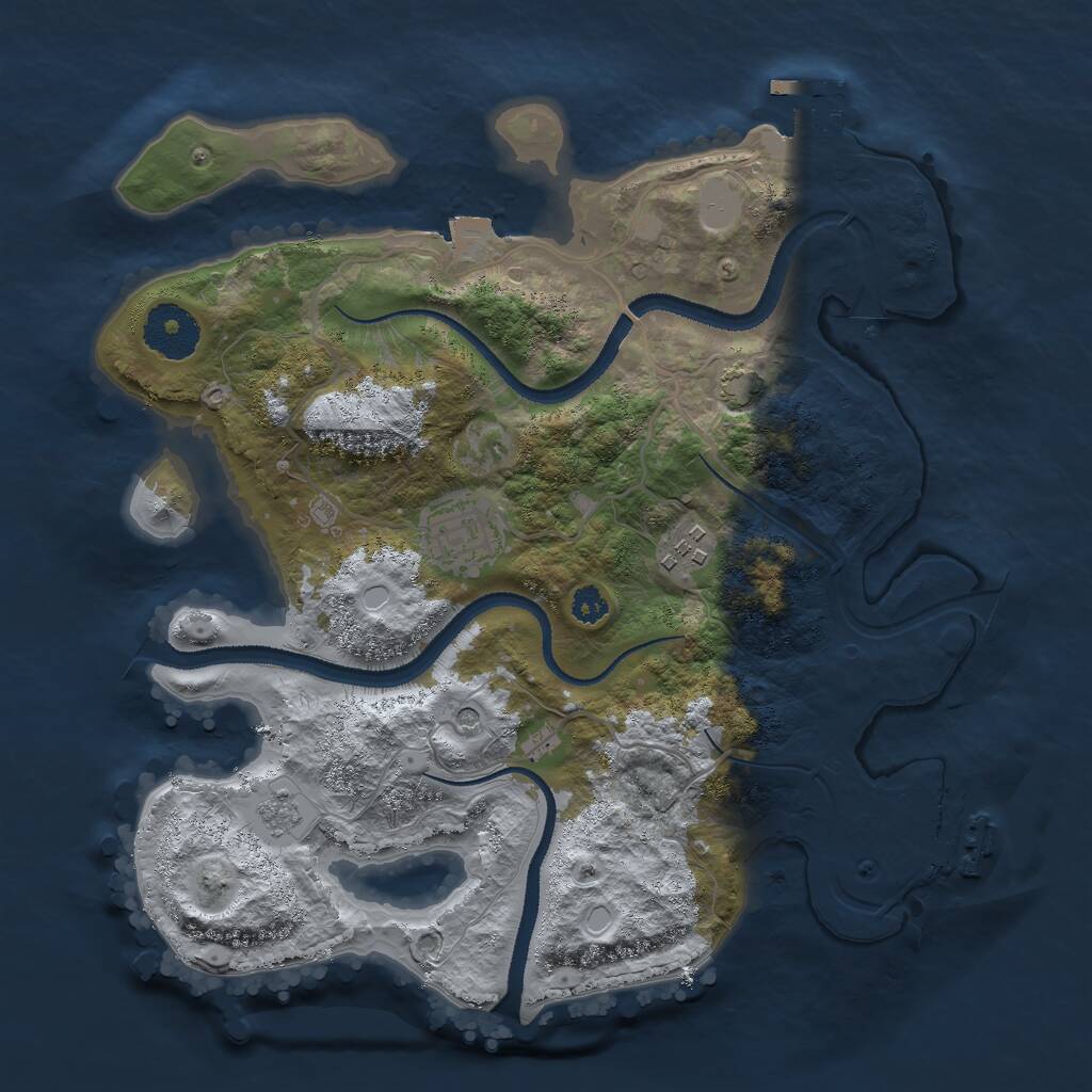 Rust Map: Procedural Map, Size: 3000, Seed: 1146950672, 8 Monuments