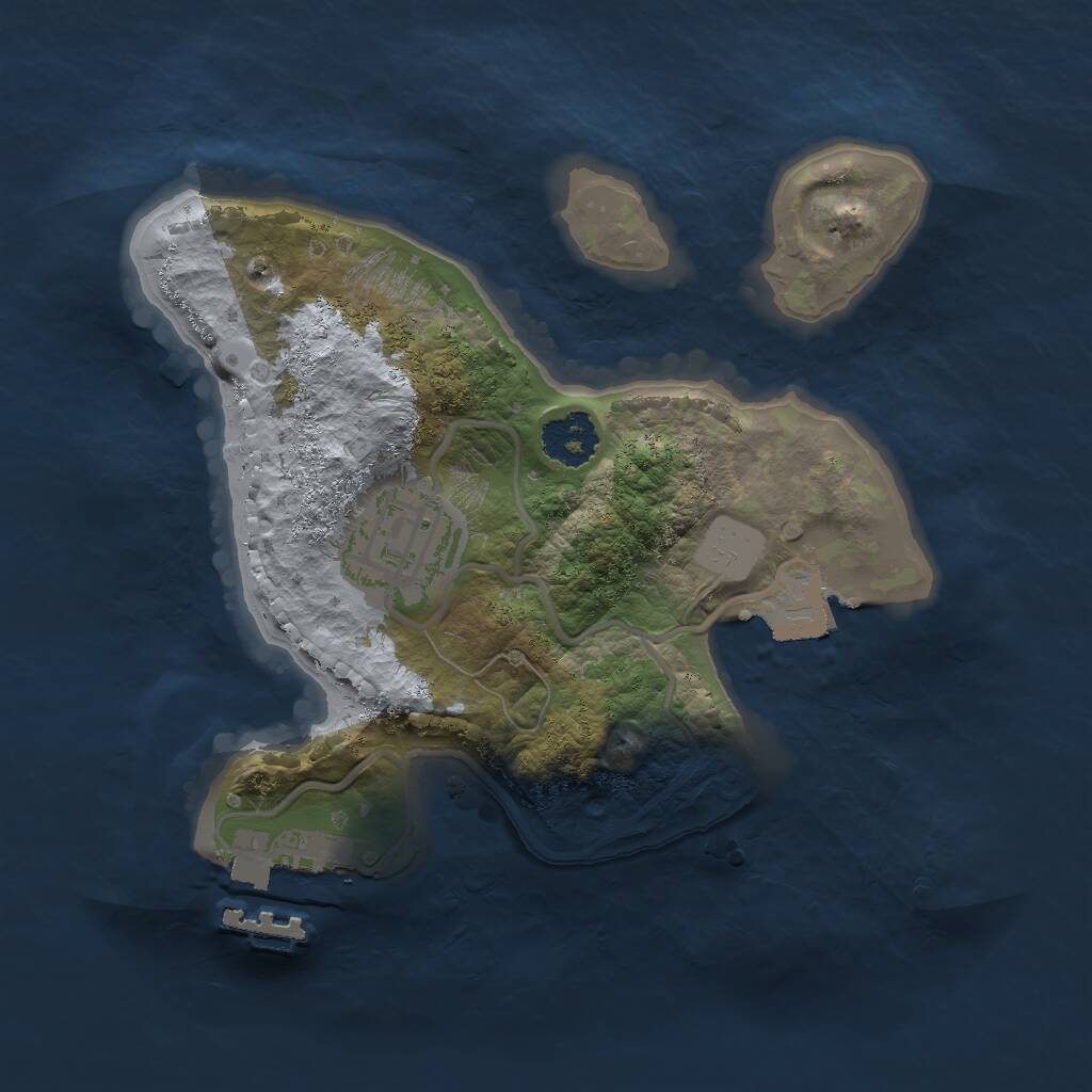 Rust Map: Procedural Map, Size: 2000, Seed: 7953, 3 Monuments