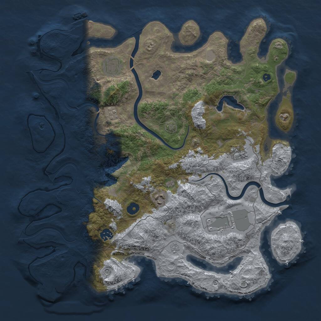 Rust Map: Procedural Map, Size: 4000, Seed: 29041966, 12 Monuments