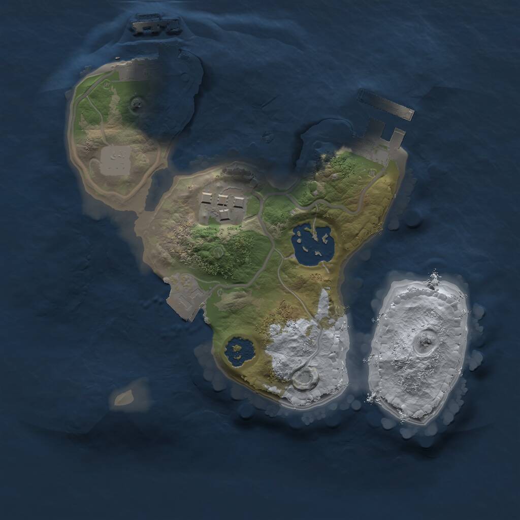 Rust Map: Procedural Map, Size: 1800, Seed: 1113024845, 5 Monuments