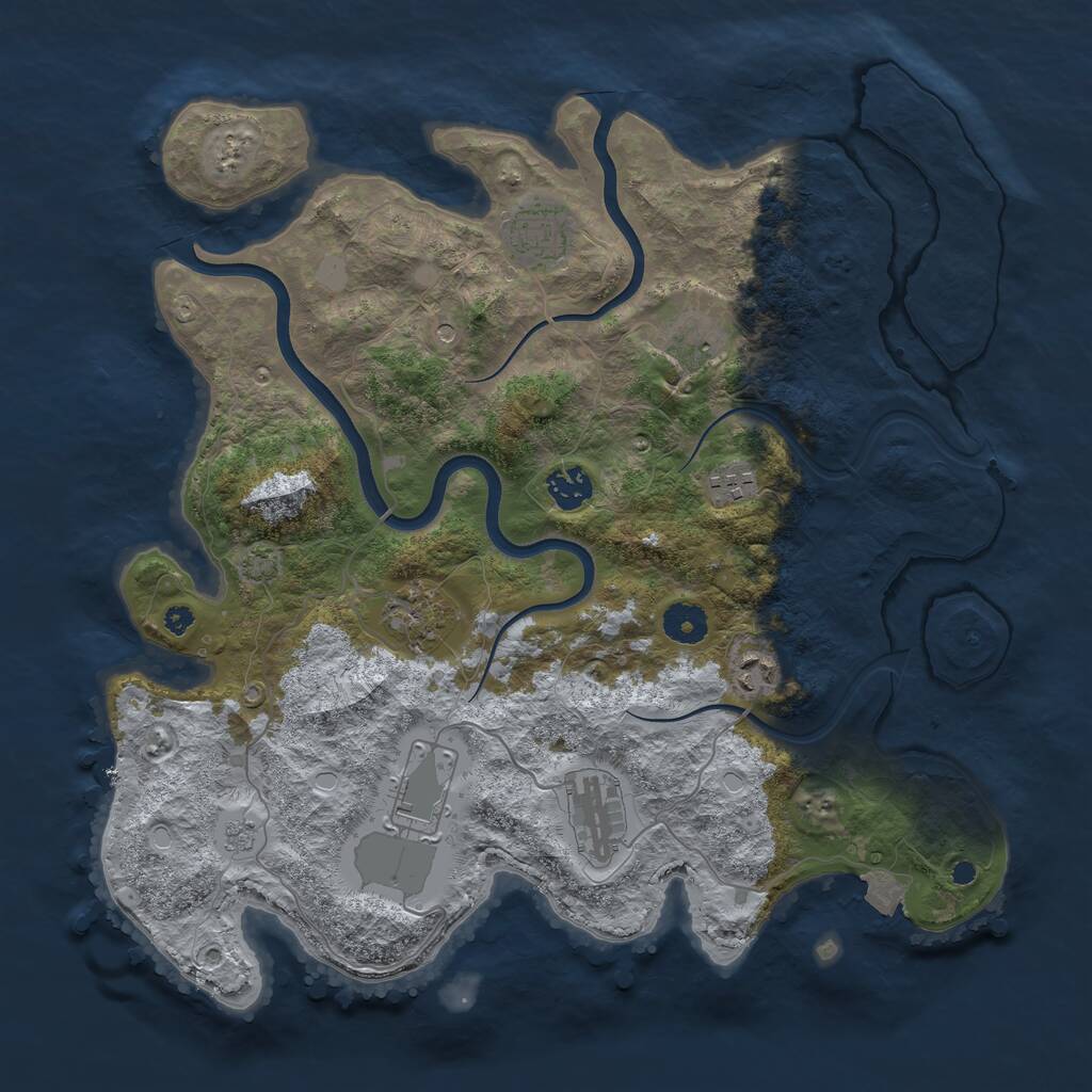 Rust Map: Procedural Map, Size: 3800, Seed: 161, 12 Monuments