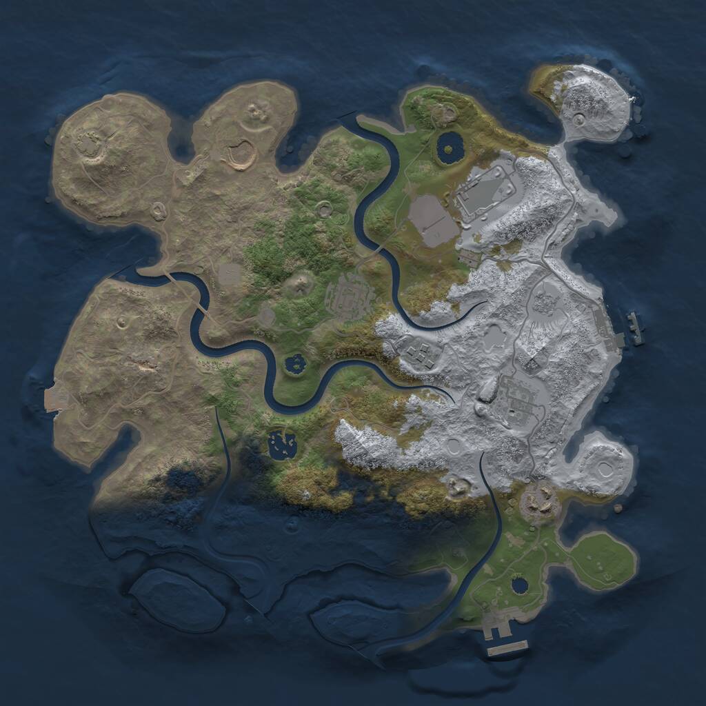 Rust Map: Procedural Map, Size: 3500, Seed: 518402962, 12 Monuments