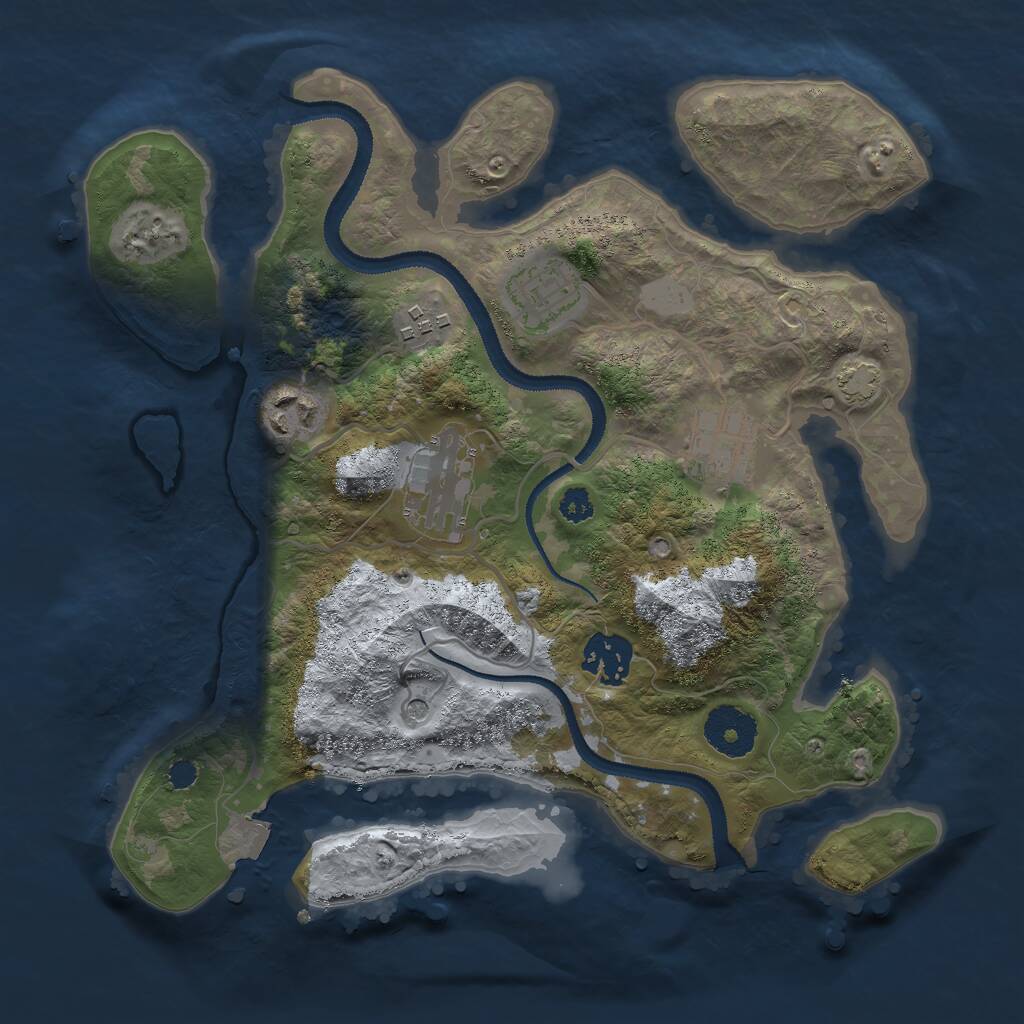 Rust Map: Procedural Map, Size: 3000, Seed: 631431662, 9 Monuments