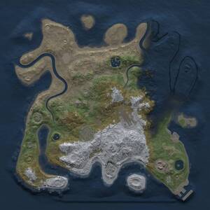 Thumbnail Rust Map: Procedural Map, Size: 3200, Seed: 2954437, 9 Monuments