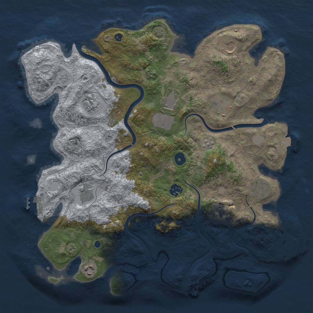 Rust Map: Procedural Map, Size: 3950, Seed: 39500, 16 Monuments