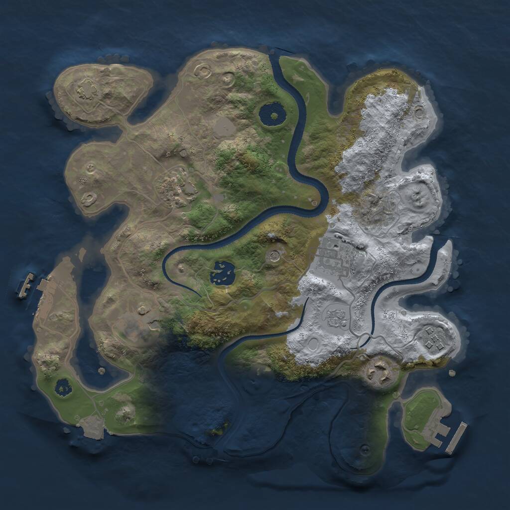 Rust Map: Procedural Map, Size: 3000, Seed: 714084654, 12 Monuments